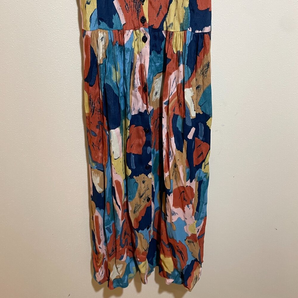 Rolla's Eve Painted Tulip Button Front Midi Dress - image 5